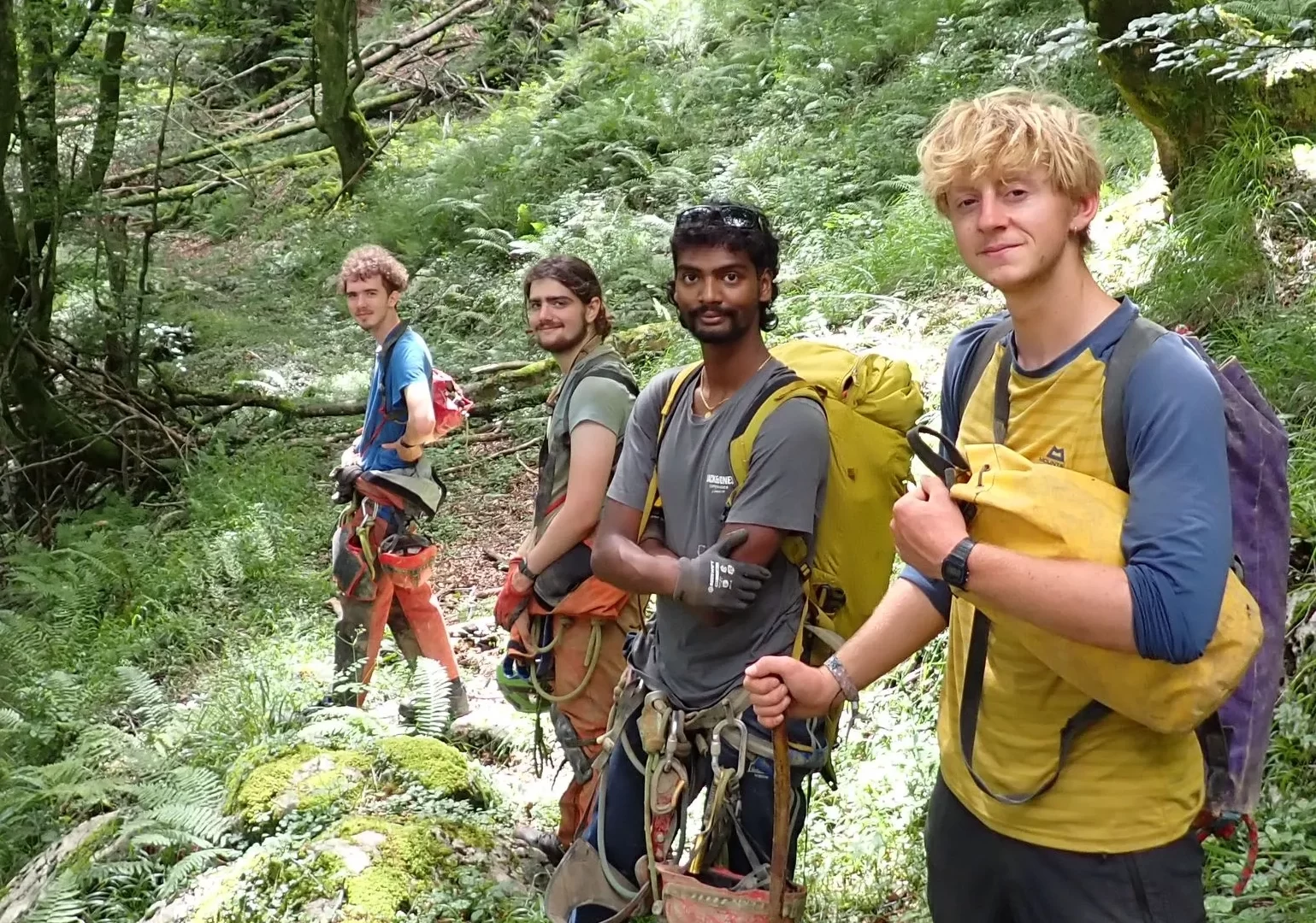 Cave prospecting in the forested hillsides surrounding Matienzo. (© SUSS)Cave prospecting in the forested hillsides surrounding Matienzo. (© SUSS)Cave prospecting in the forested hillsides surrounding Matienzo. (© SUSS)